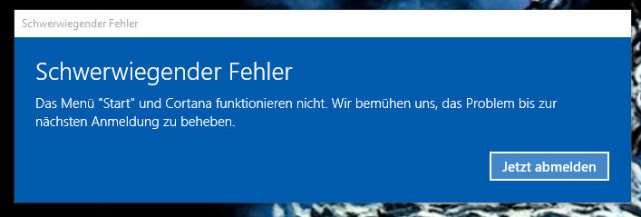 Windows 10 Fehlermeldung