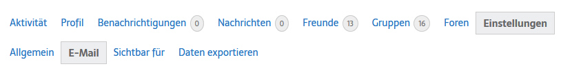 Einstellungen der E-Mail Präferenzen