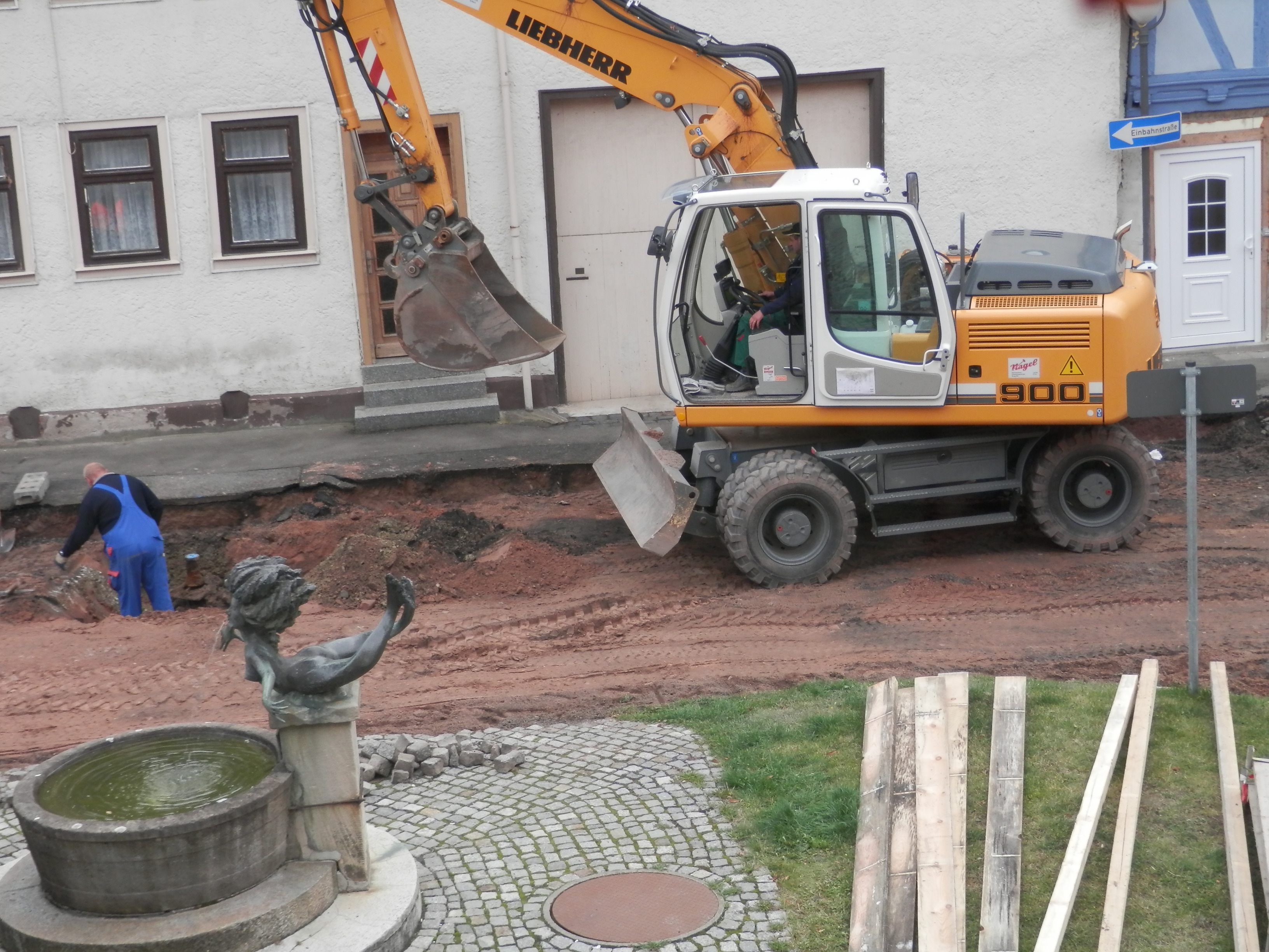 Bauarbeiten am Obertor in Wasungen, Frühjahr 2012