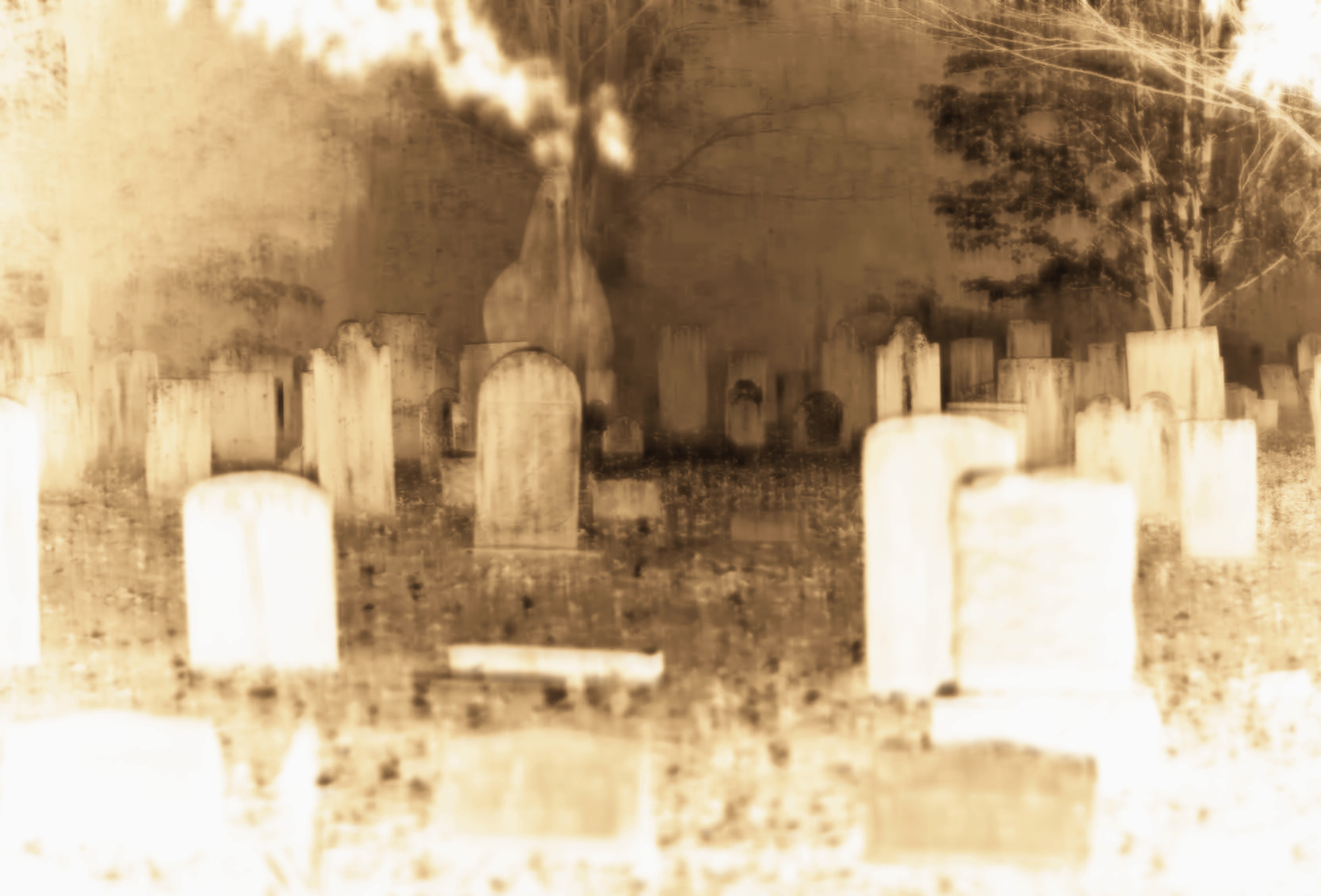 Geist auf dem Friedhof