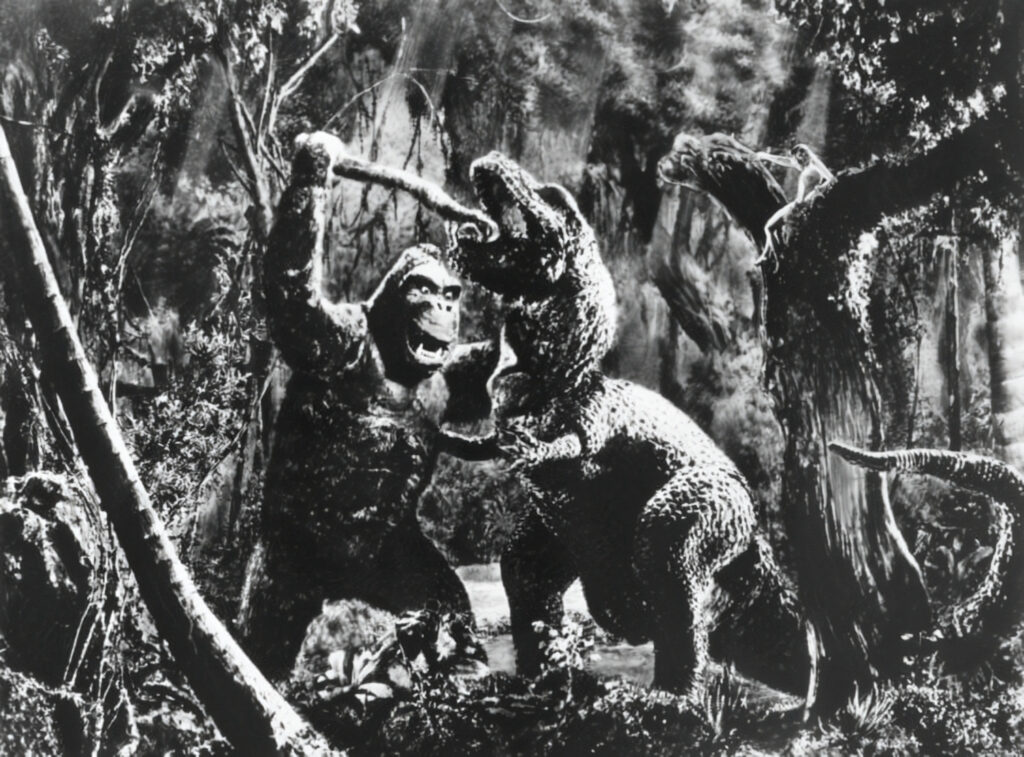 Kampf gegen einen Tyrannosaurus